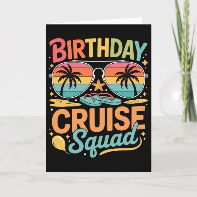 Carte Équipe de croisière d'anniversaire de vacances en  (Devant)