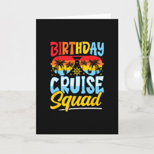 Carte Équipe de croisière d'anniversaire tenue de vacanc