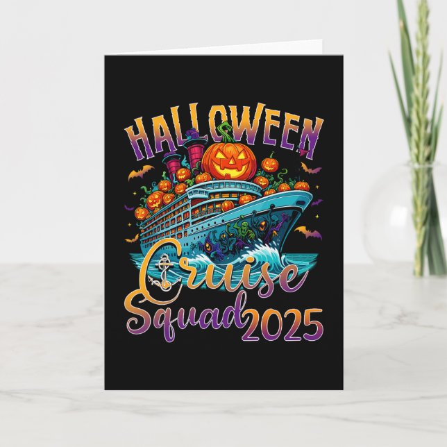 Carte Équipe de croisière Halloween 2025 Vacances Fami c (Devant)