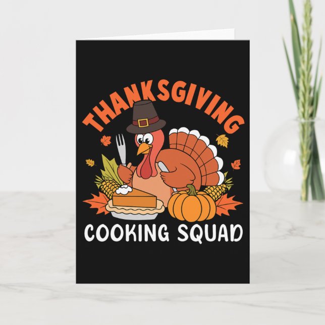 Carte Équipe de cuisine de Thanksgiving Équipe Chef de d (Devant)