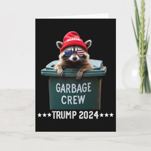 Carte Équipe de déchets de raton laveur méga Trump 2024