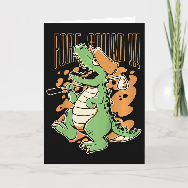 Carte Équipe de devant des enfants T-rex Dinosaure Golfe (Devant)