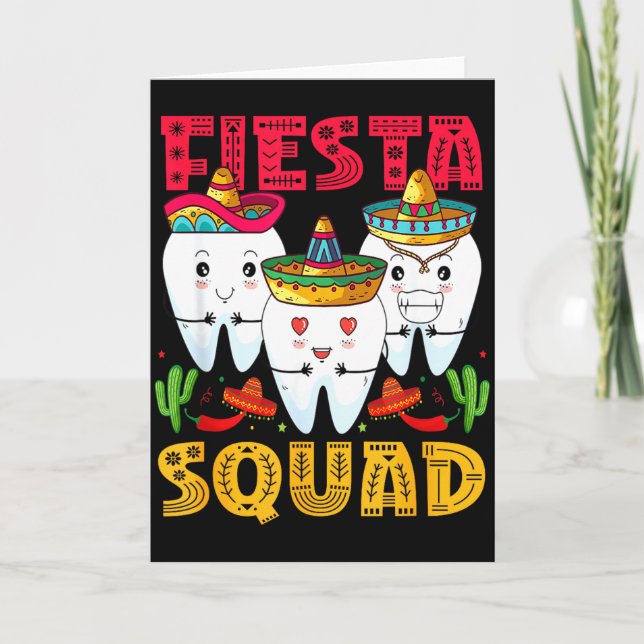 Carte Équipe de fête Cinco De Mayo Dentaire Fête mexicai (Devant)