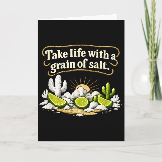 Carte Équipe de fête Prenez la vie avec un grain de sel  (Devant)