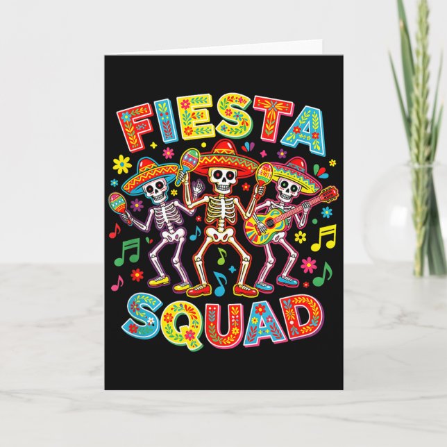 Carte équipe de fête squelette cinq de mayo fête mexicai (Devant)