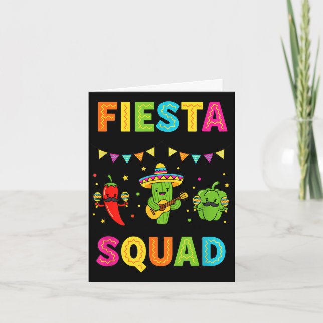 Carte Équipe de fiesta cactus mignon piment poivron enfa (Devant)