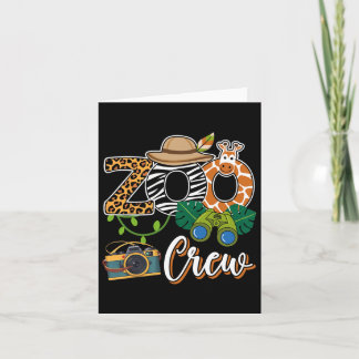 Carte Équipe de girafe de zoo safari animalier gardien d