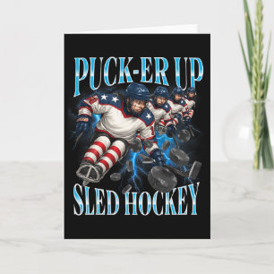 Carte Équipe de hockey sur luge pour femmes et filles Pu