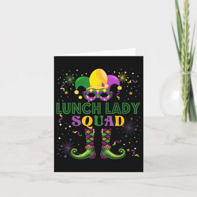 Carte Équipe de la Dame du Déjeuner Mardi Gras Masquée F (Devant)