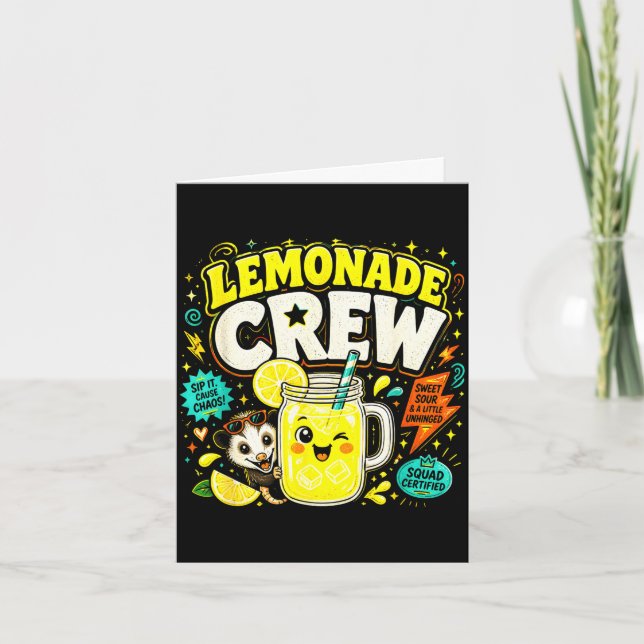 Carte Équipe de limonade drôle enfants mignons stand de  (Devant)
