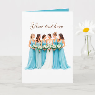 Carte Équipe de mariées mignonne personnalisable 
