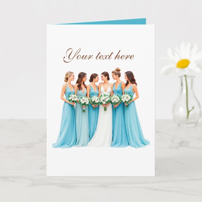 Carte Équipe de mariées mignonne personnalisable  (Petite plante)