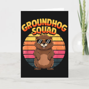 Carte Équipe de marmotte drôle Bonne fête de la marmotte