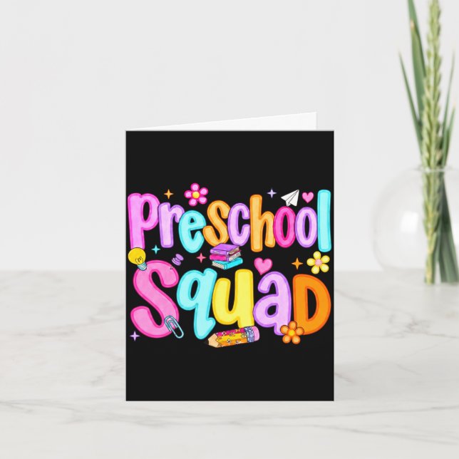 Carte Équipe de maternelle chic de retour à l'école mate (Devant)