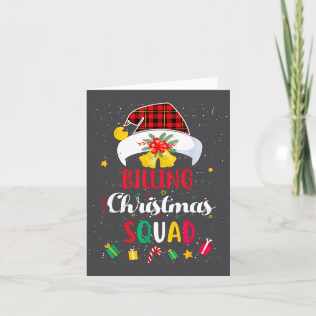 Carte Équipe de Noël de facturation Chapeau de Père Noël (Devant)