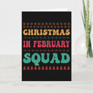 Carte Équipe de Noël en février Groupe familial correspo
