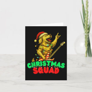 Carte Équipe de Noël Golden Retriever Chien Jouant Guita
