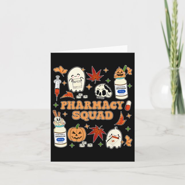 Carte Équipe de pharmacie drôle Halloween Pharmaciste Te (Devant)