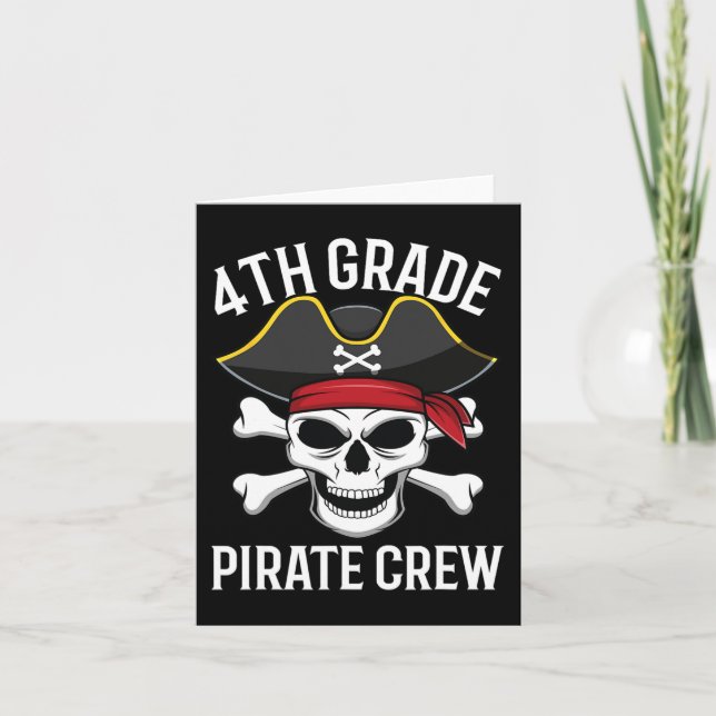 Carte Équipe de pirates de 4e année Halloween Costume ét (Devant)