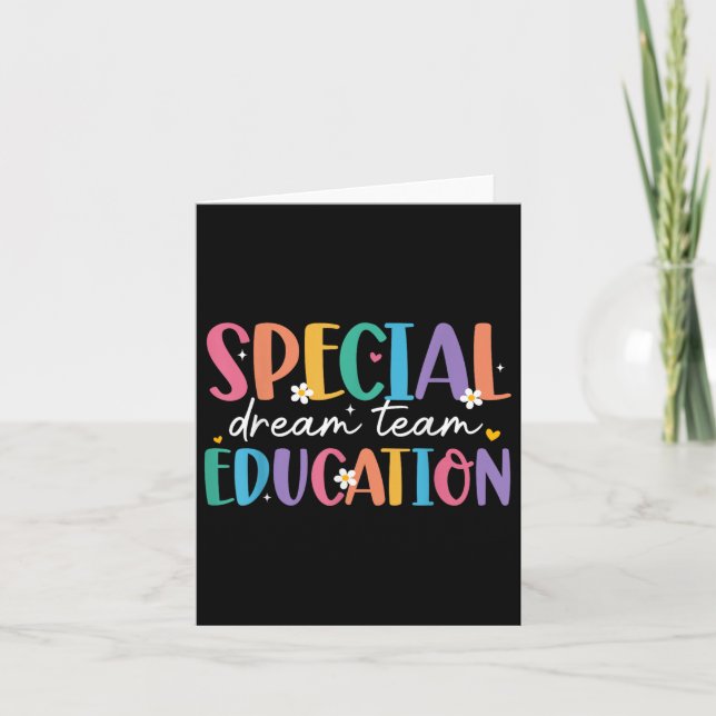 Carte Équipe De Rêve De L'Éducation Spéciale Retour À L' (Devant)