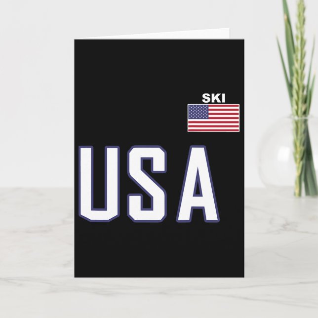 Carte Équipe de ski Drapeau Usa Équipement de ski cool p (Devant)