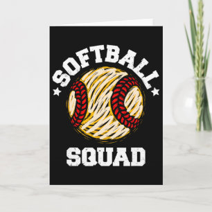 Carte Équipe de softball Distressed Vintage Drôle Softba