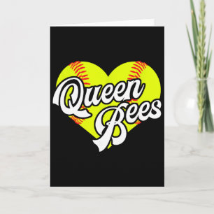 Carte Équipe de softball Heart Queen Bees Ligue de T-bal