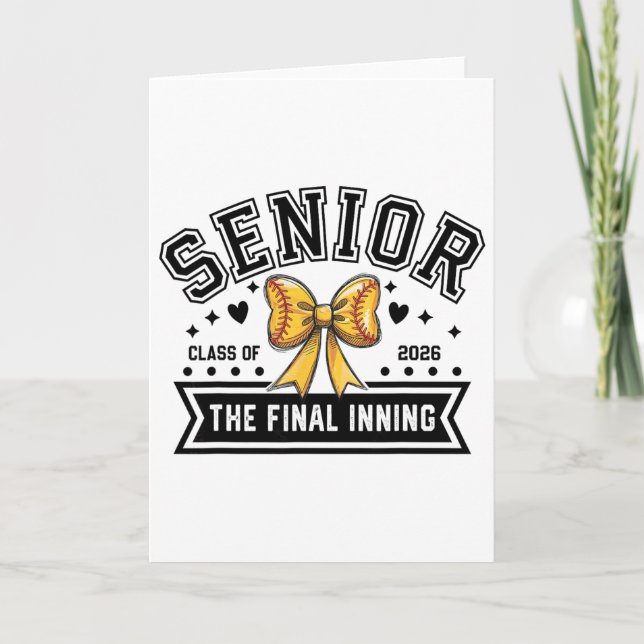 Carte Équipe de softball senior de 2026 Soirée senior de (Devant)