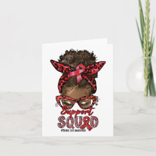 Carte Équipe de soutien Afro Messy Bun Leopard Sickle Ce