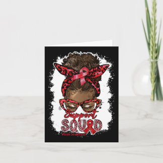 Carte Équipe de soutien des femmes Afro Messy Bun Leopar