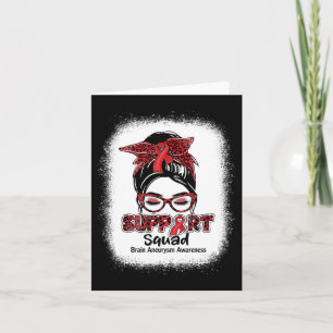 Carte Équipe de soutien Messy Bun Burgundy Ribbon Cervea