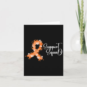 Carte Équipe de soutien Orange Ruban Leucémie Cancer du