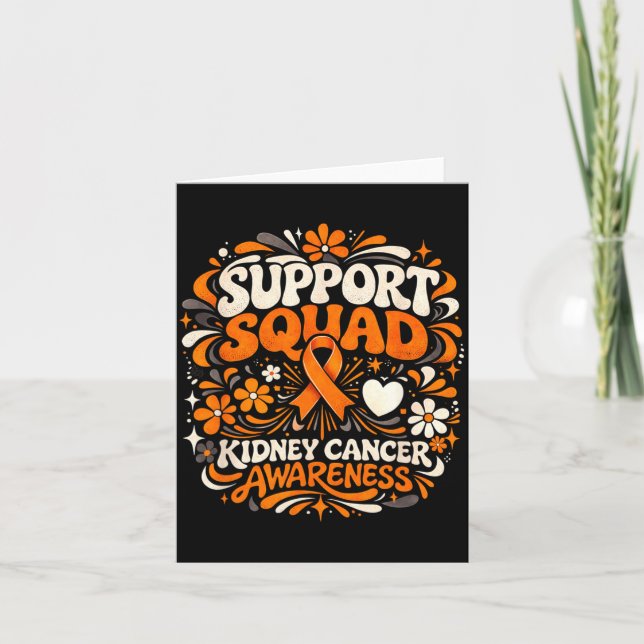 Carte Équipe de soutien Ruban orange de sensibilisation  (Devant)