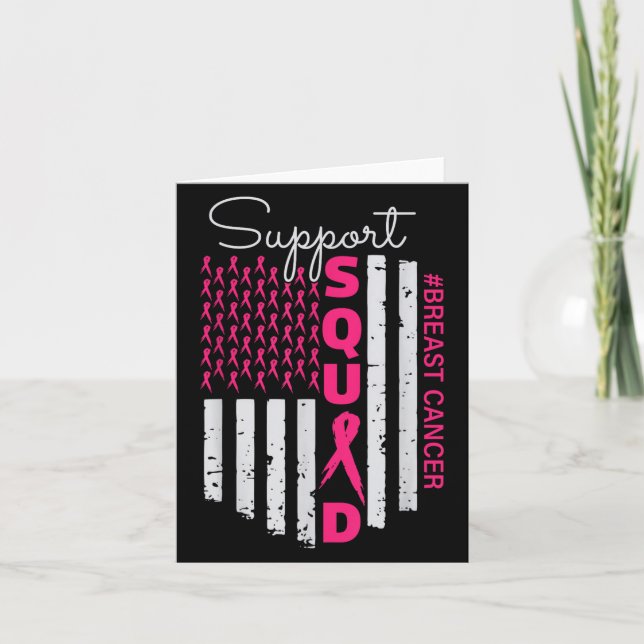 Carte Équipe de soutien Ruban rose Cancer sein Drapeau a (Devant)