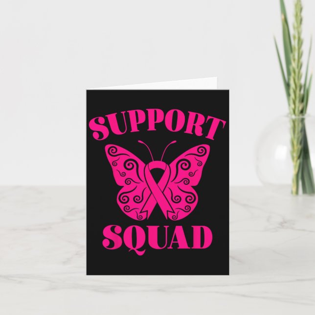 Carte Équipe de soutien Ruban rose de sensibilisation au (Devant)
