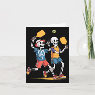 Carte Équipe de squelette de pickleball Halloween