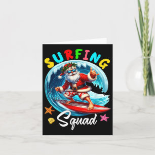 Carte Équipe De Surf Noël En Juillet Père Noël Hawaiian