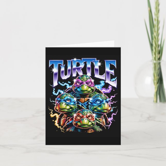 Carte Équipe de Tortues Mignonnes Éclair Électrique Hall (Devant)