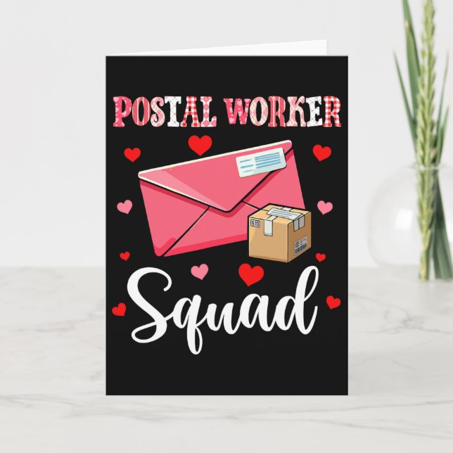 Carte Équipe de travailleur postal outils mignons Saint- (Devant)