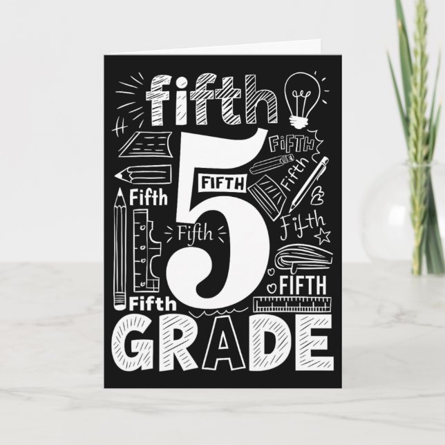 Carte Équipe de typographie 5e année Enseignant de cinqu (Devant)