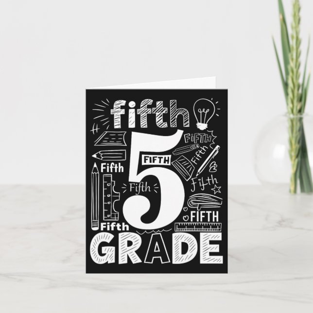 Carte Équipe de typographie 5e année Professeur de cinqu (Devant)