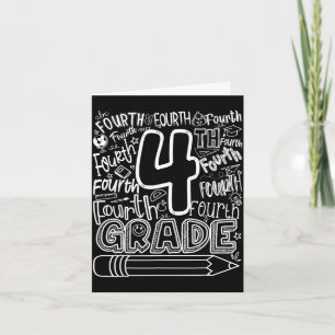 Carte équipe de typographie de 4e année quatrième rentré
