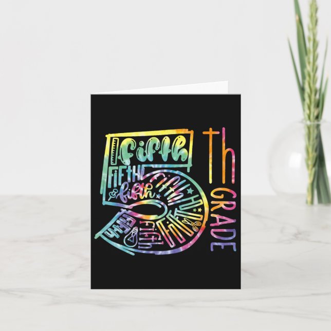 Carte Équipe de typographie de 5e année Enseignant de 5e (Devant)