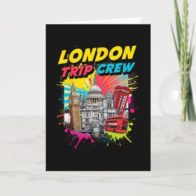 Carte Équipe de voyage à Londres Angleterre Vacances Tou (Devant)