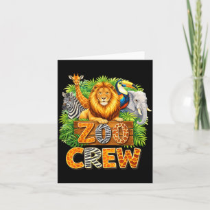 Carte Équipe de zoo safari faune gardien de zoo animalie