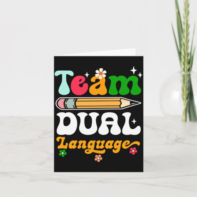 Carte Équipe d'enseignants en langue double équipe de re (Devant)