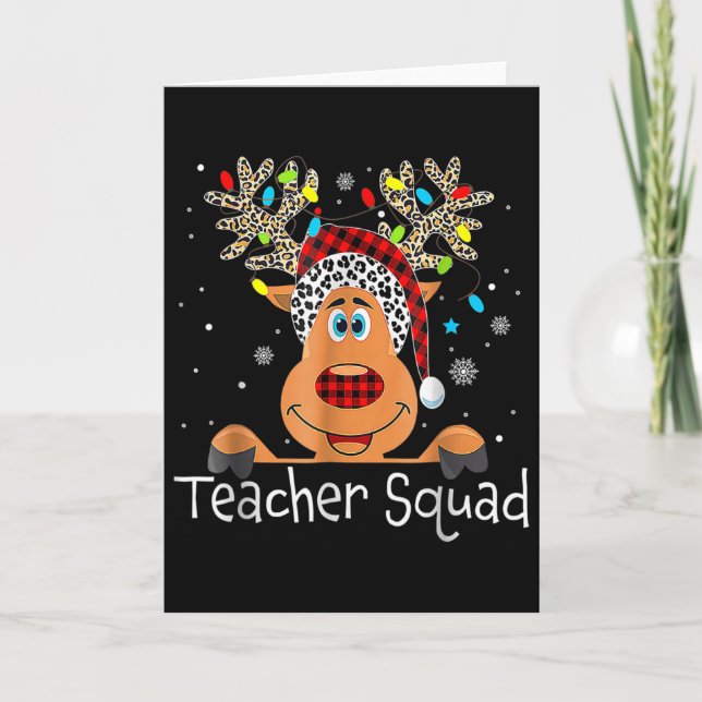 Carte Équipe d'enseignants Renne Noël Xmas  (Devant)