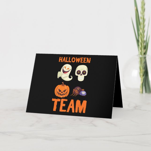 Carte Équipe d'Halloween Squelette Citrouille Ghost Spid (Devant)
