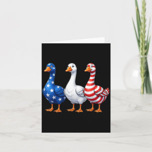 Carte Équipe d'oie patriotique Humour 4 juillet Américai