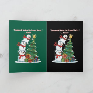 Carte Équipe drôle Bonhomme de neige de Noël "Ça marche 